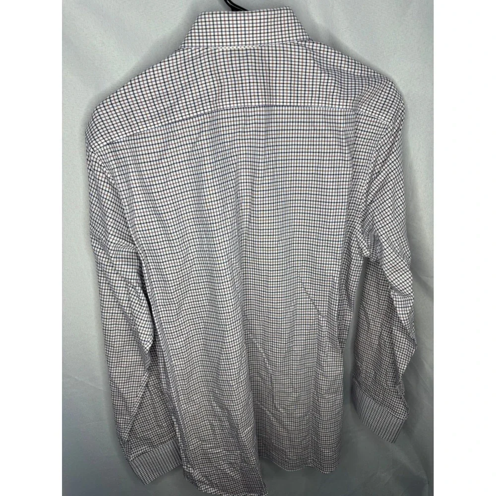 Banana Republic Mens Non-Iron Slim Fit Tattersall Check Button Down Shirt Blue M